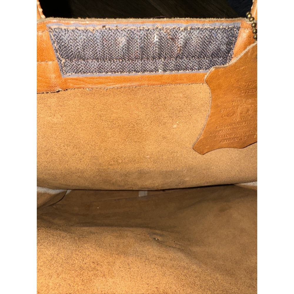 Leather Tote Laptop Bag Genuine Leather Top Handles Zippers Expandable Brown 15" - Picture 6 of 16